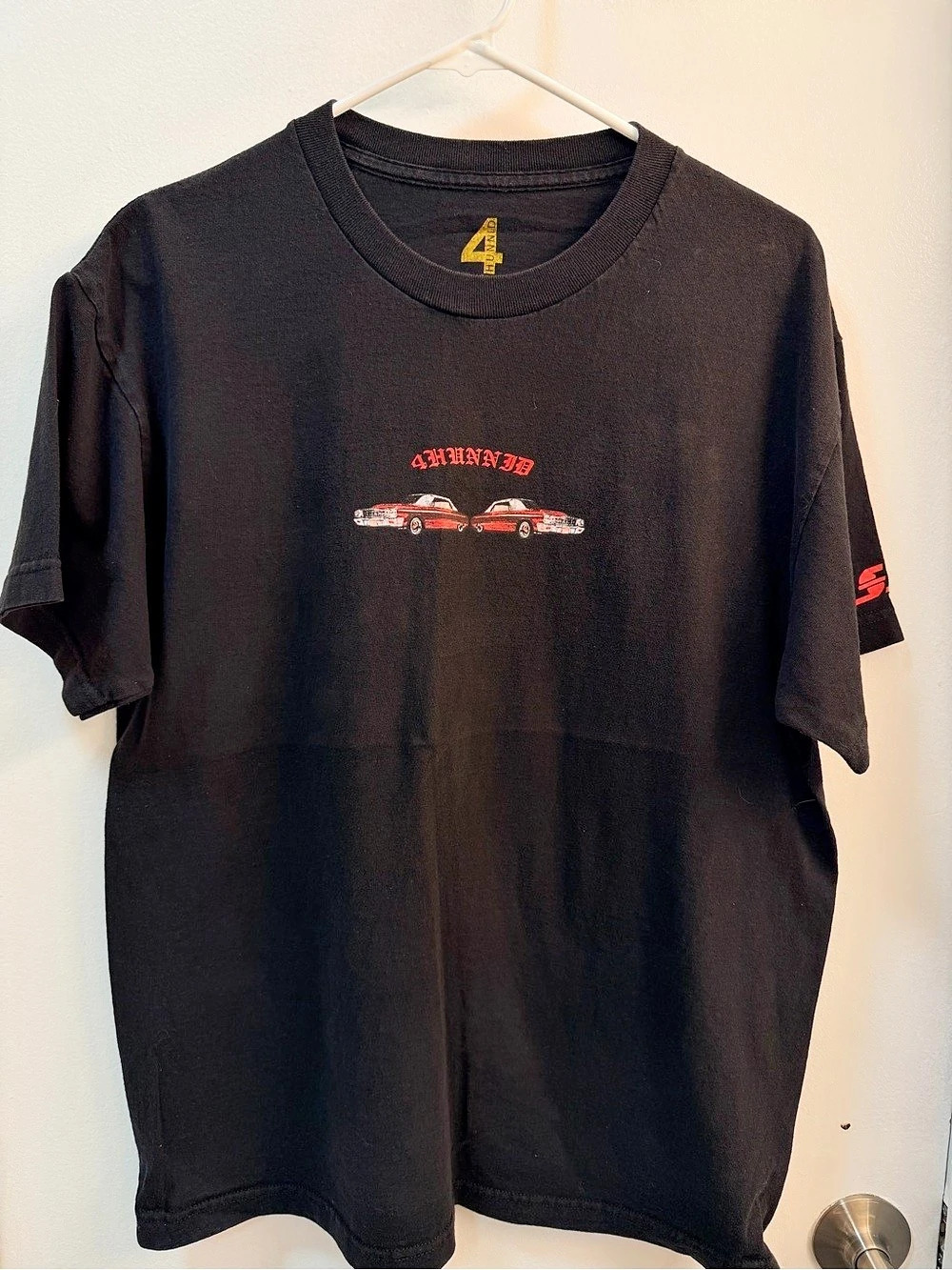4Hunnid Low Lows Black T-Shirt Black & Red Large